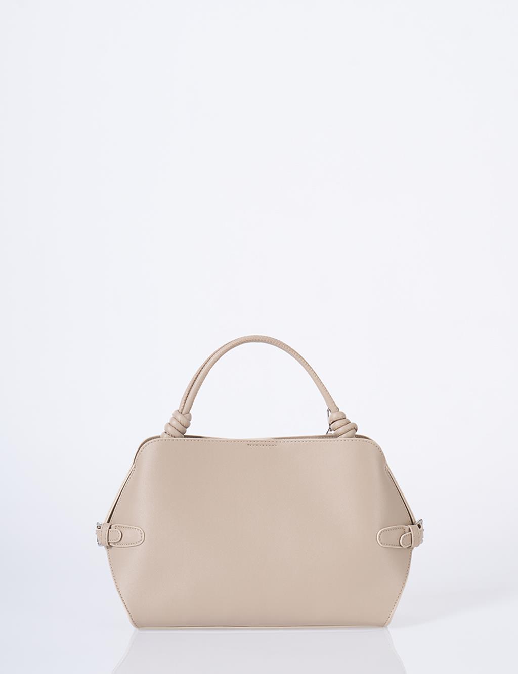 Knotted Detail Hobo Bag Mink