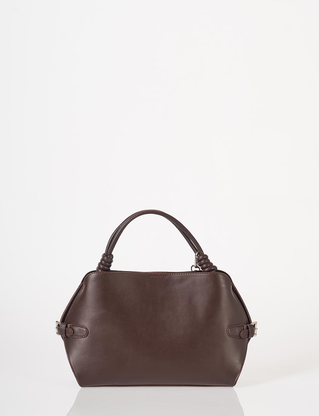 Knotted Detail Hobo Bag Dark Brown