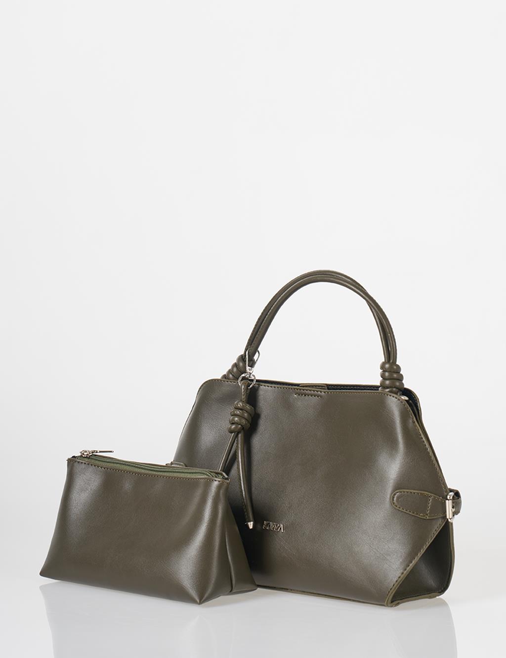 Knotted Detail Hobo Bag Khaki
