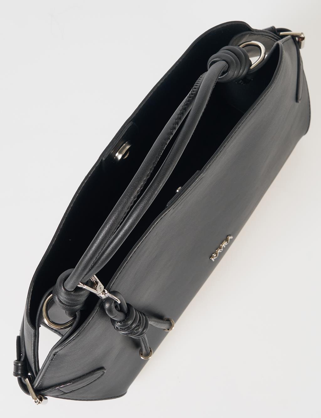 Knotted Detail Hobo Bag Black