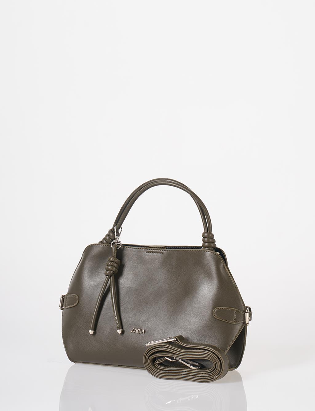 Knotted Detail Hobo Bag Khaki