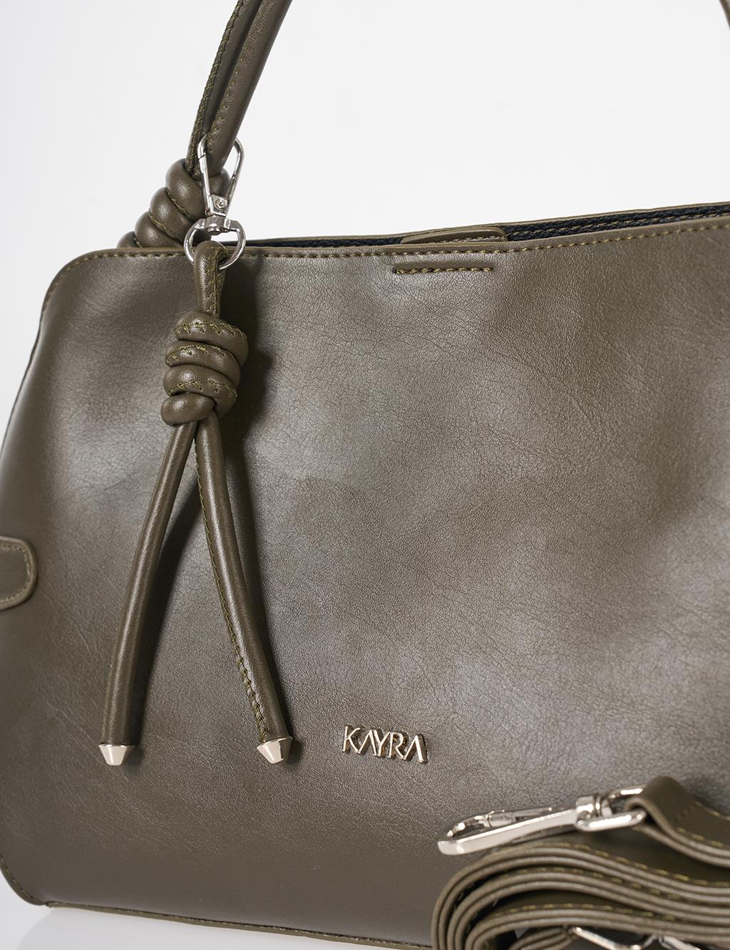 Knotted Detail Hobo Bag Khaki