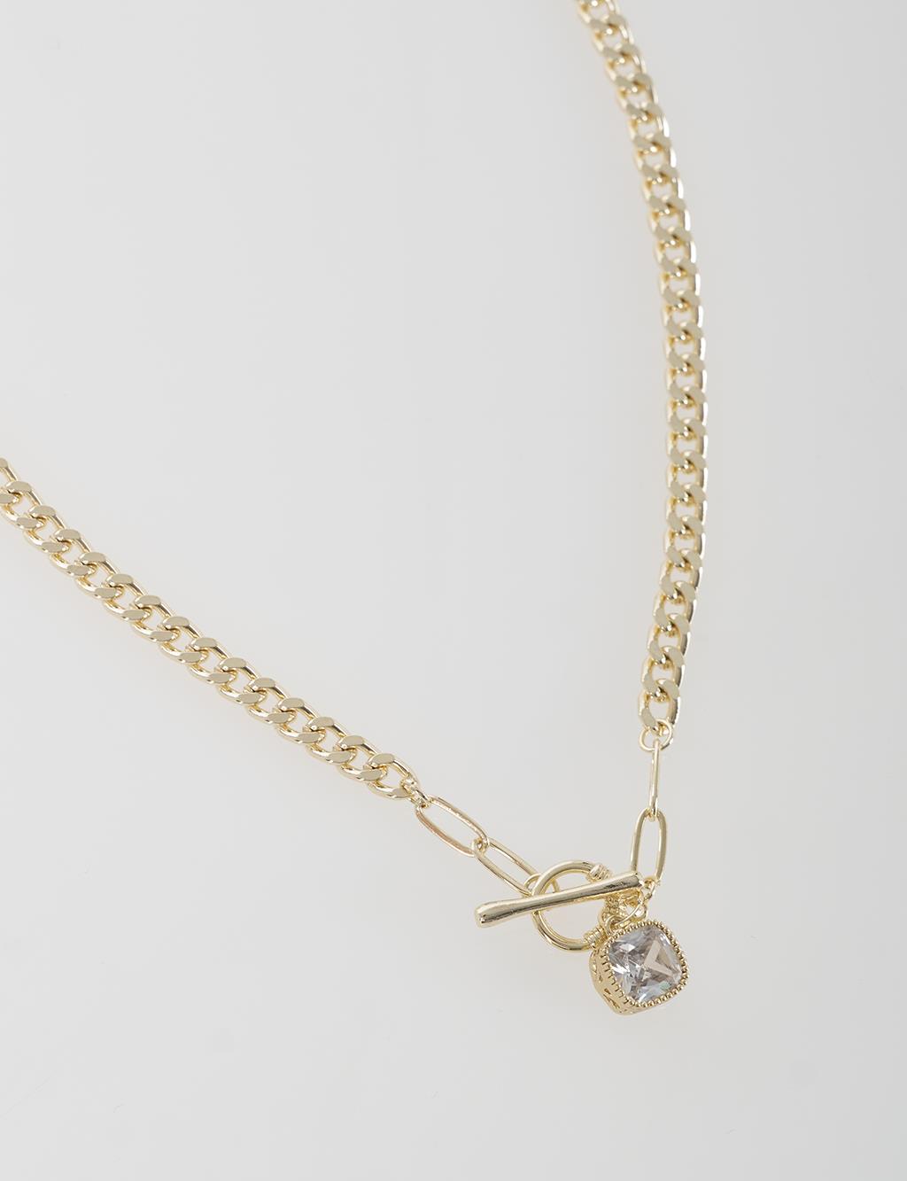 Minimalist Design Chain Necklace Gold