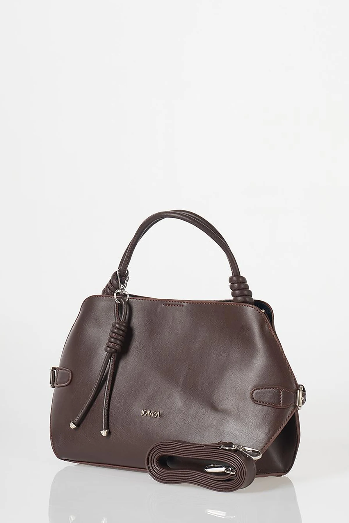Knotted Detail Hobo Bag Dark Brown