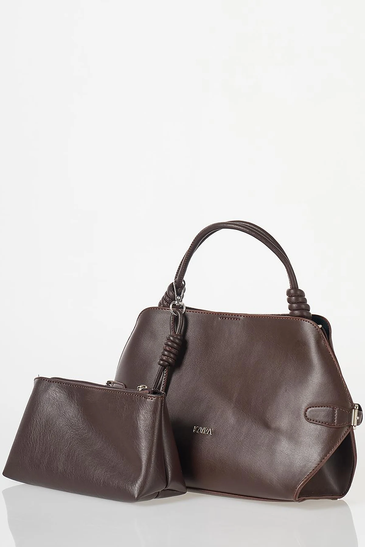 Knotted Detail Hobo Bag Dark Brown