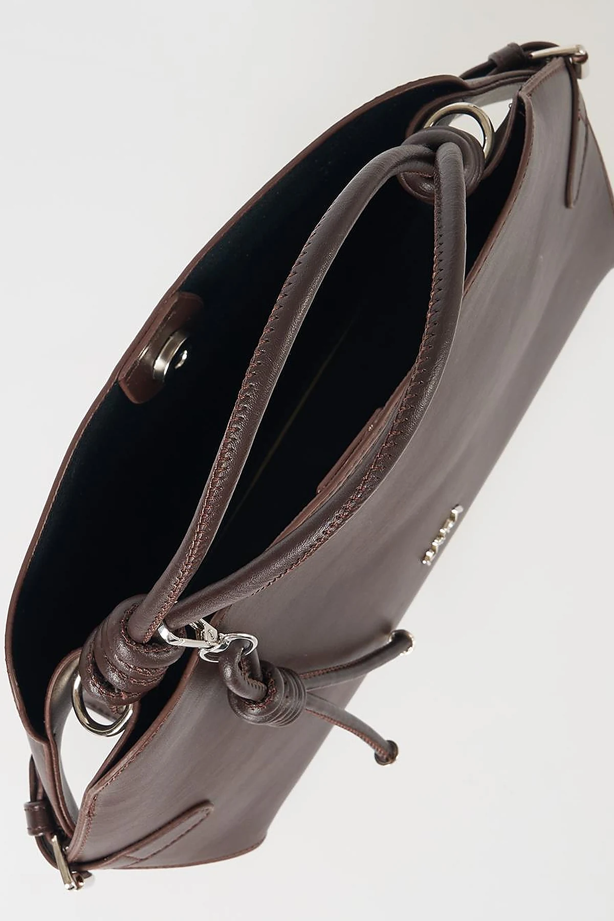 Knotted Detail Hobo Bag Dark Brown