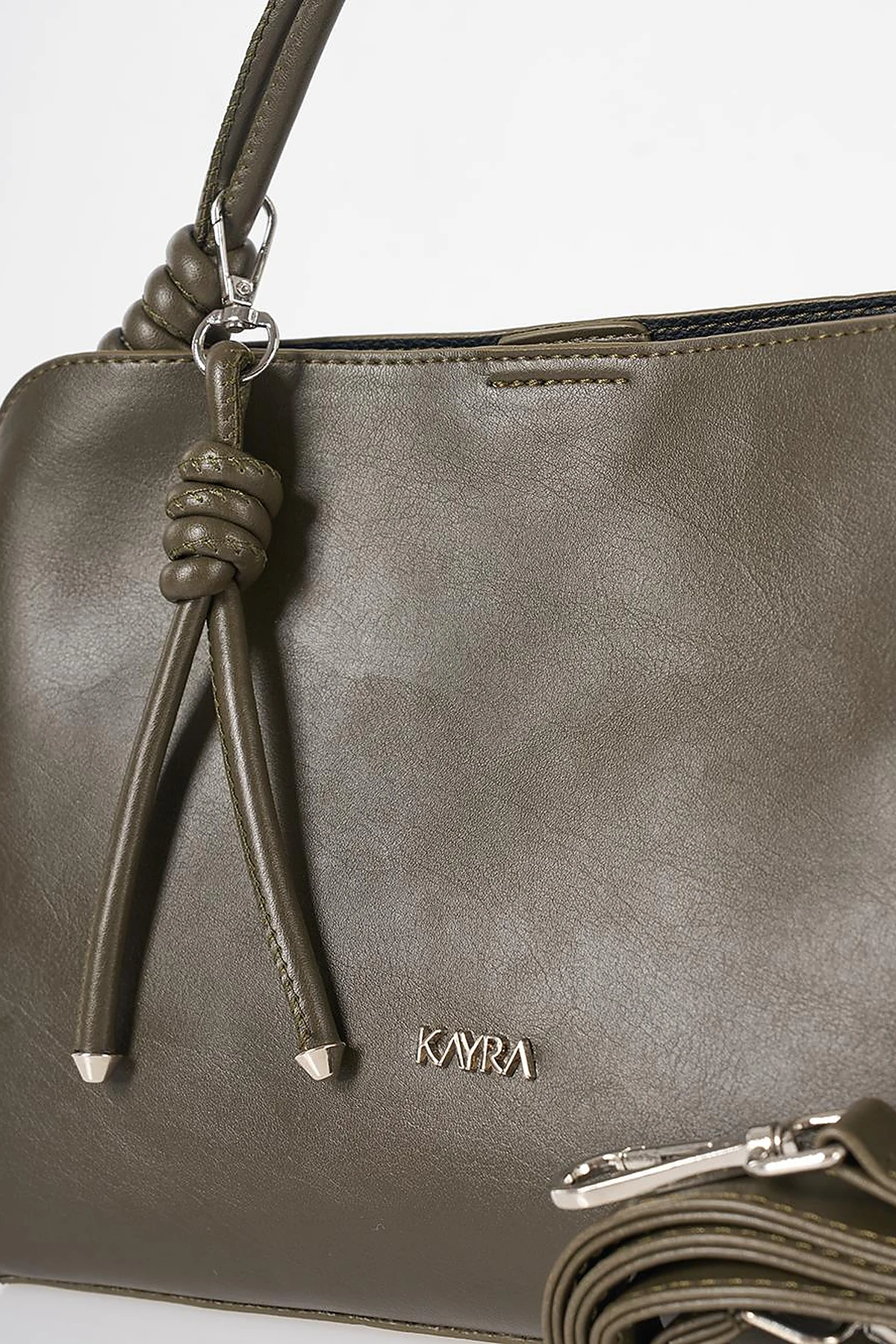 Knotted Detail Hobo Bag Khaki