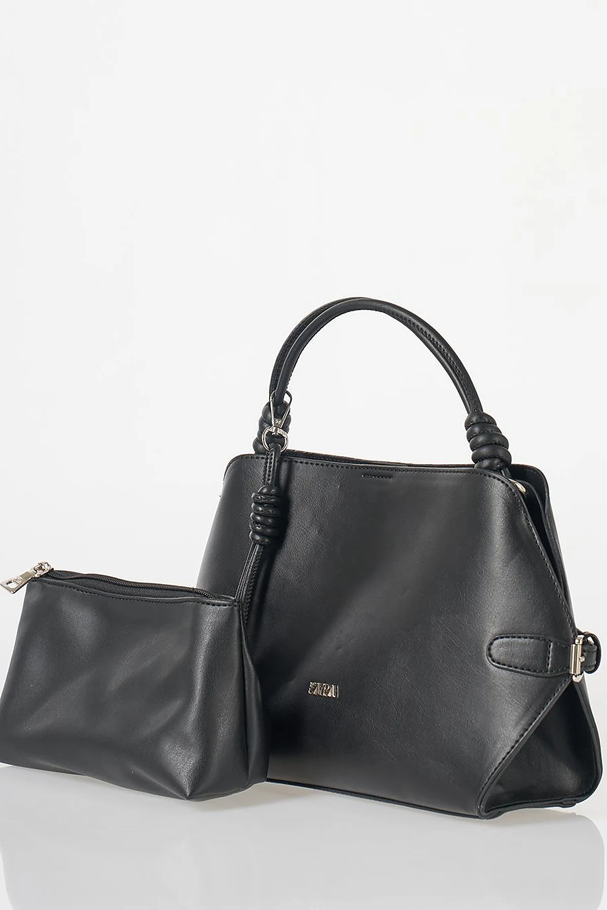 Knotted Detail Hobo Bag Black