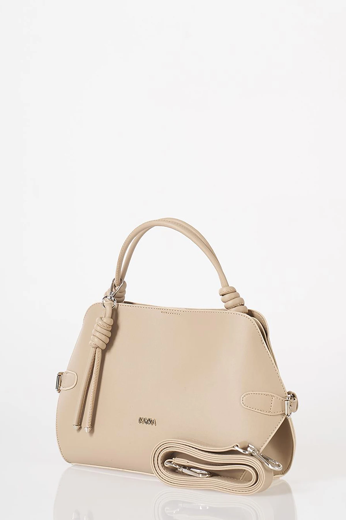 Knotted Detail Hobo Bag Mink