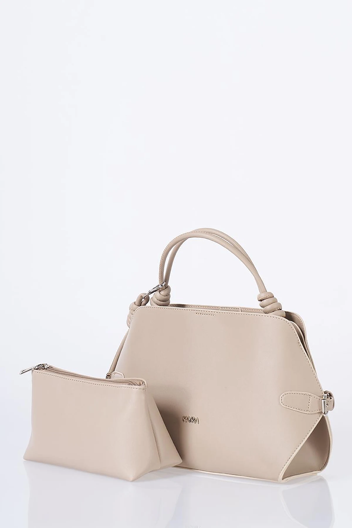 Knotted Detail Hobo Bag Mink
