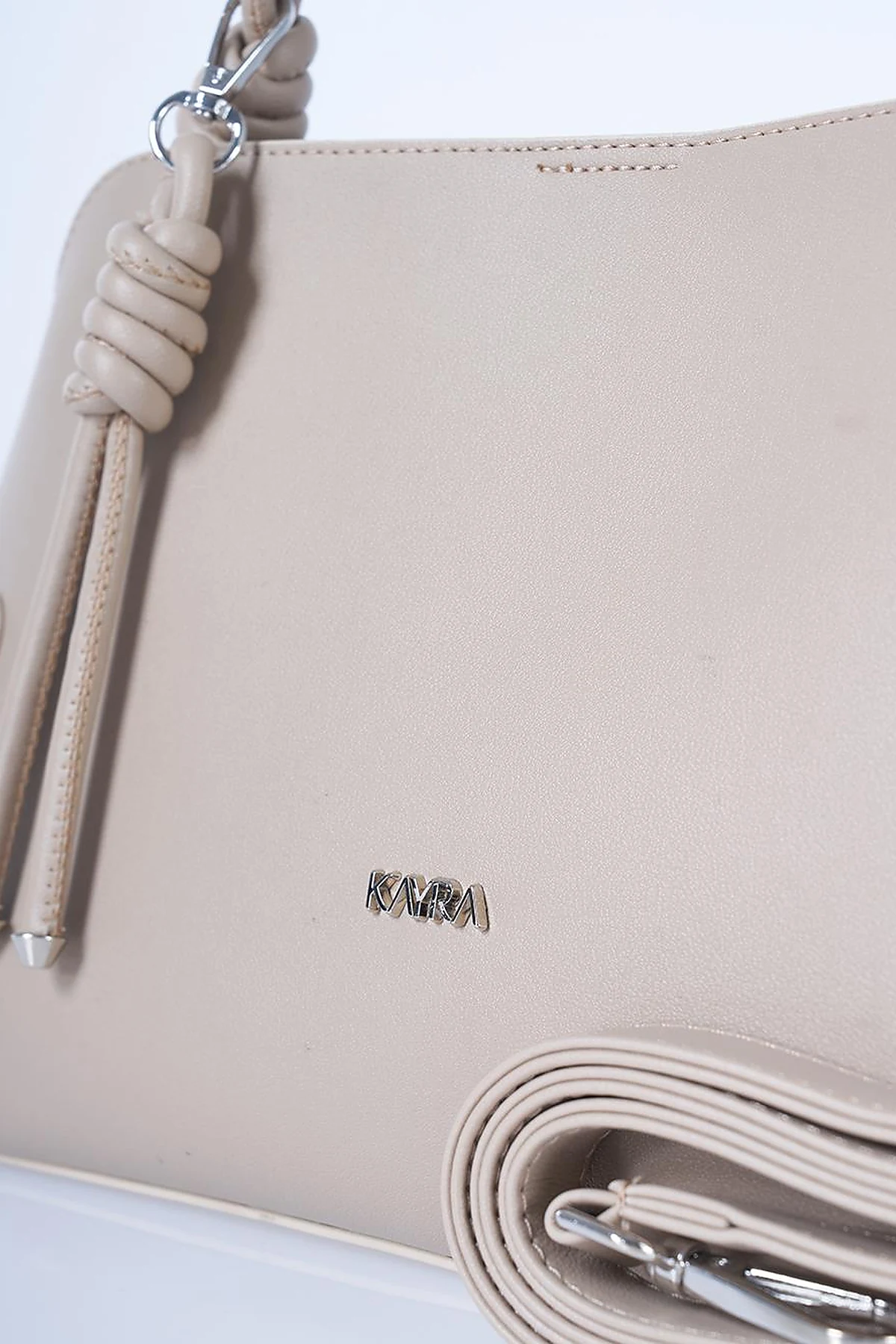 Knotted Detail Hobo Bag Mink