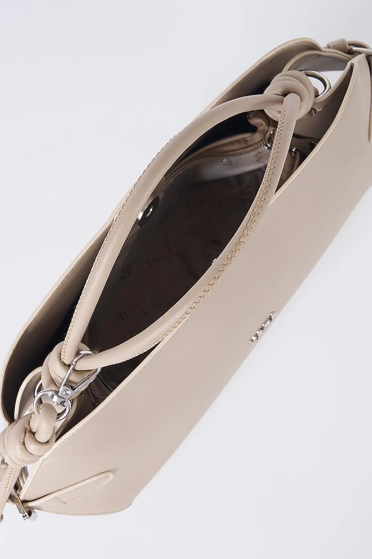 Knotted Detail Hobo Bag Mink
