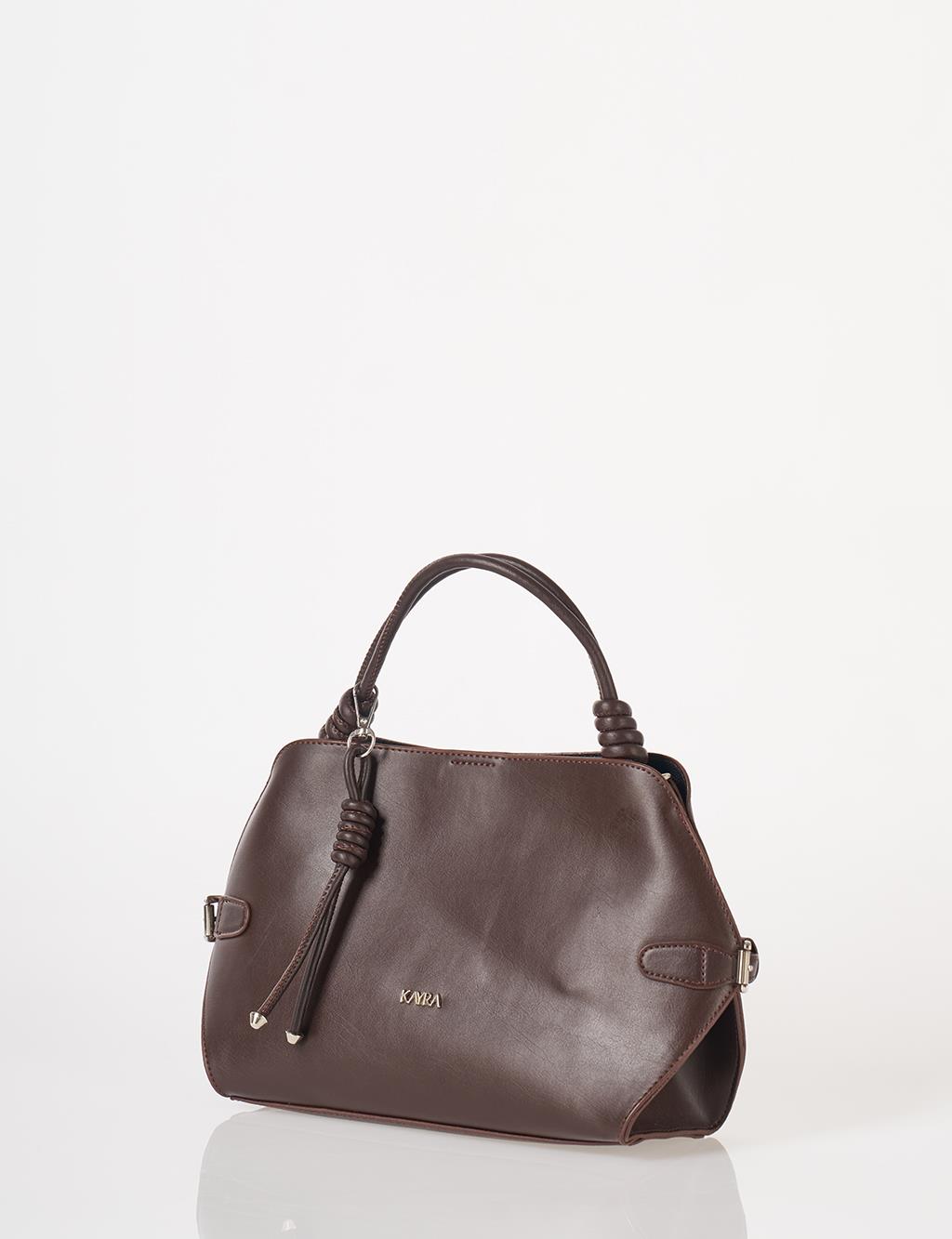 Knotted Detail Hobo Bag Dark Brown