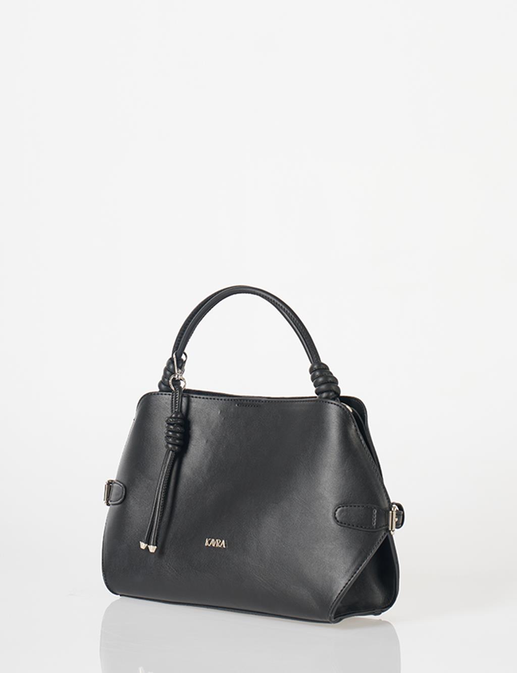 Knotted Detail Hobo Bag Black