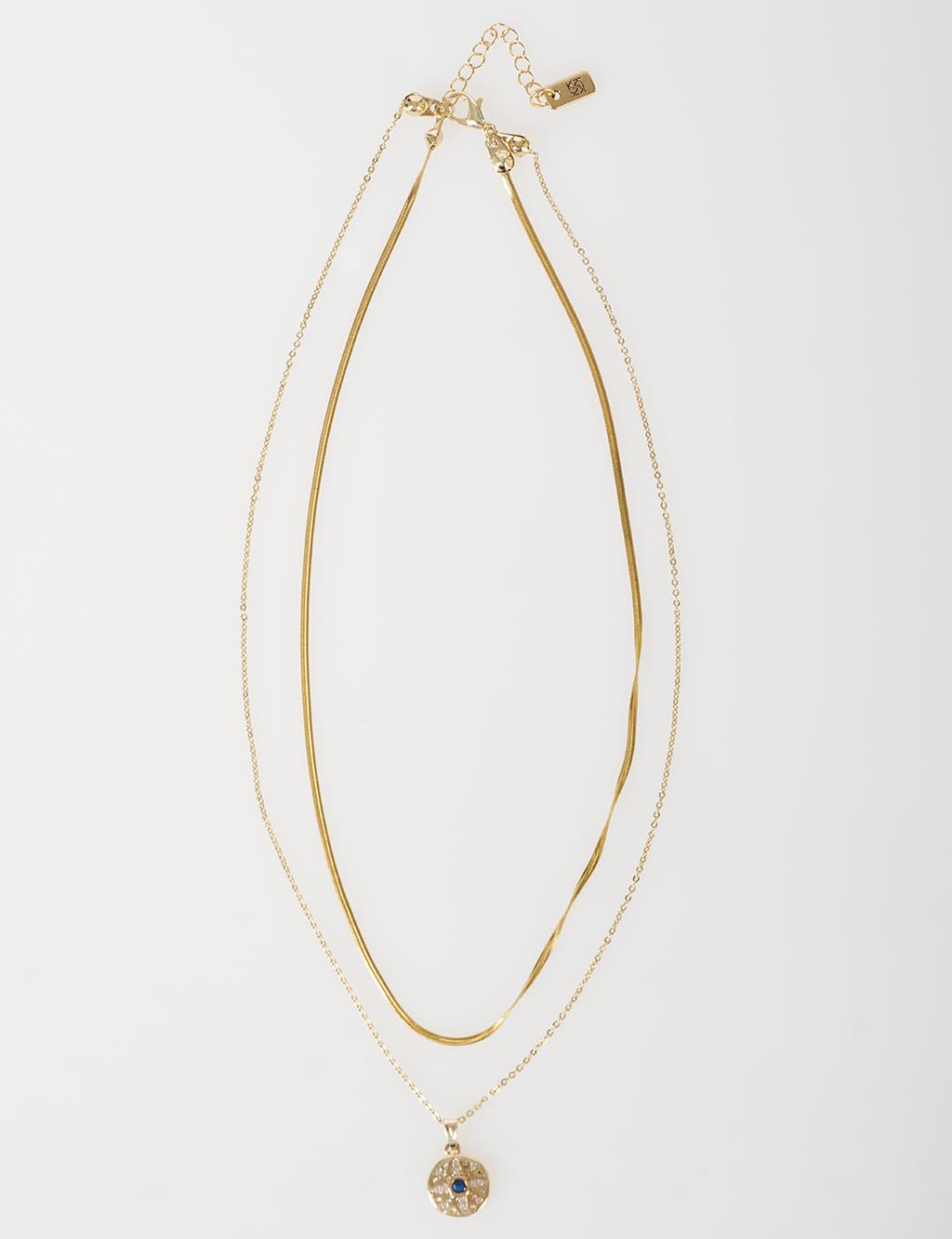 Double-Layer Look Necklace Gold