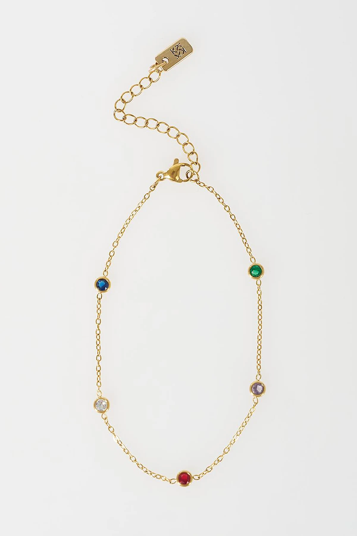 Mini Stone Anklet Gold