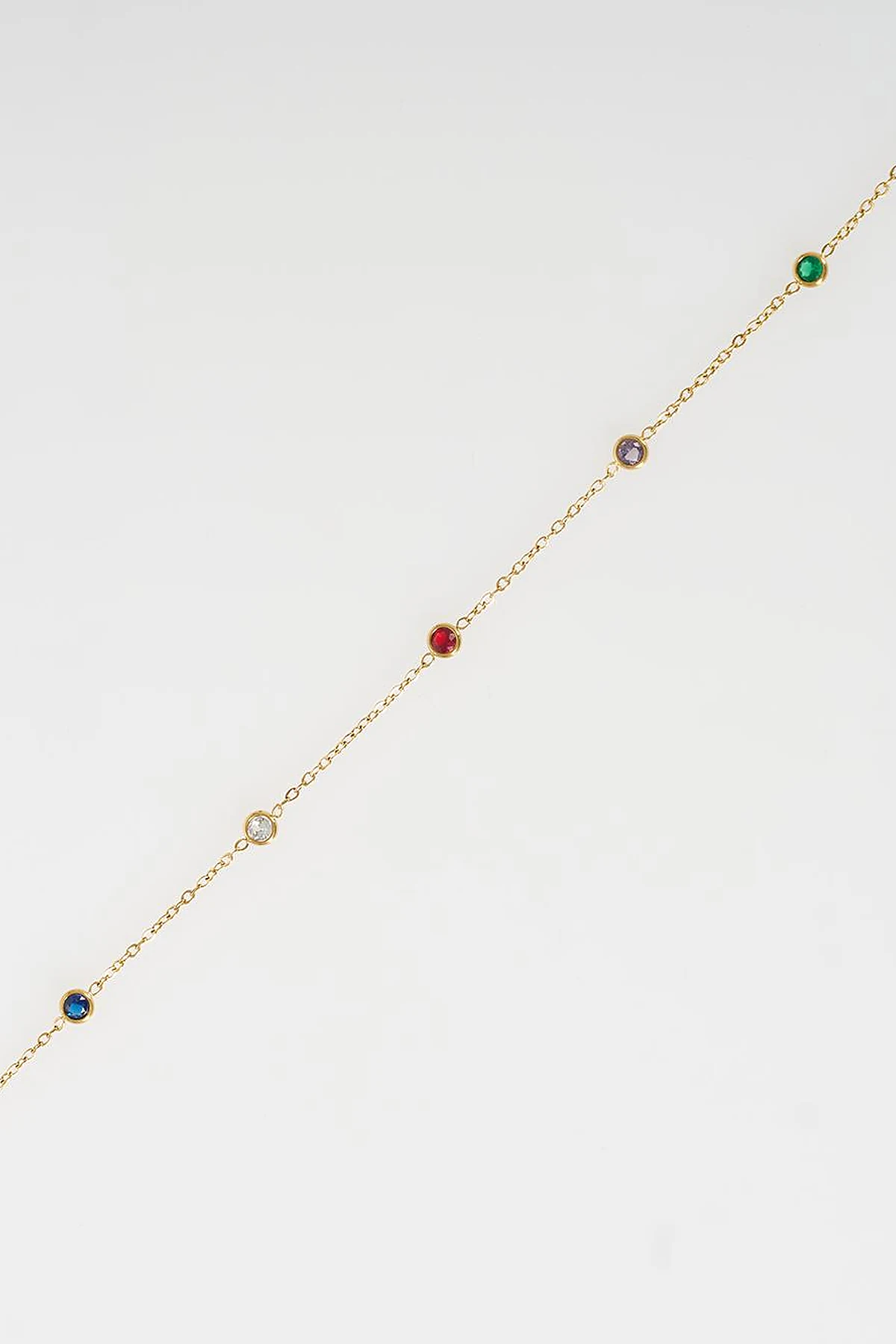 Mini Stone Anklet Gold