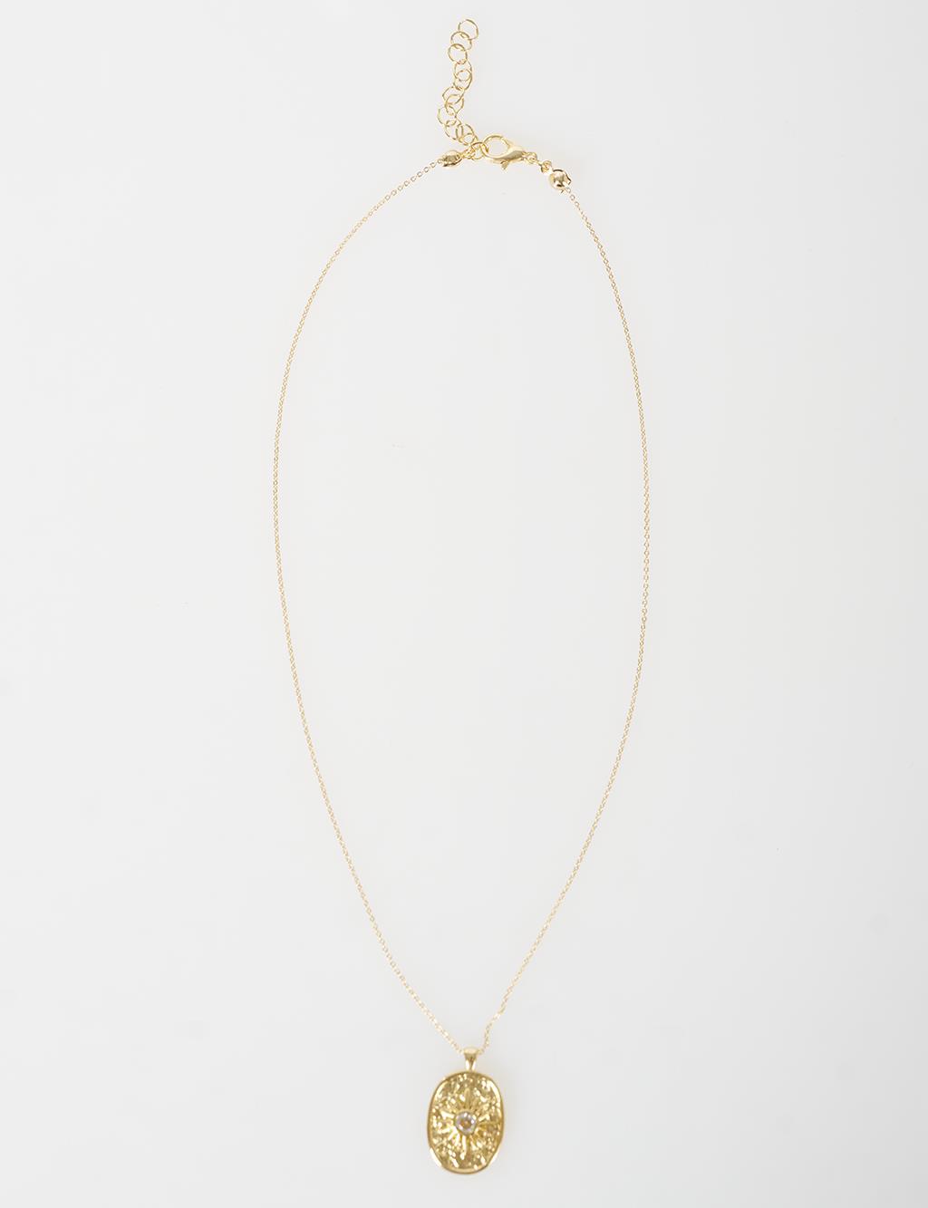 Sun Figure Vintage Necklace Gold