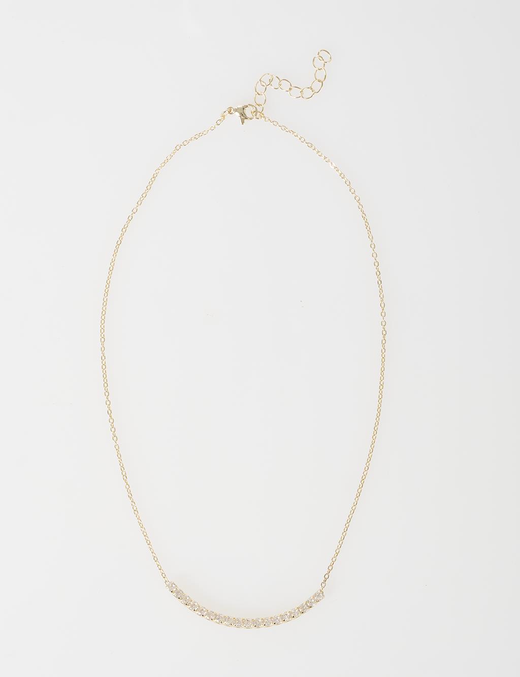 Shiny Stone Necklace Gold
