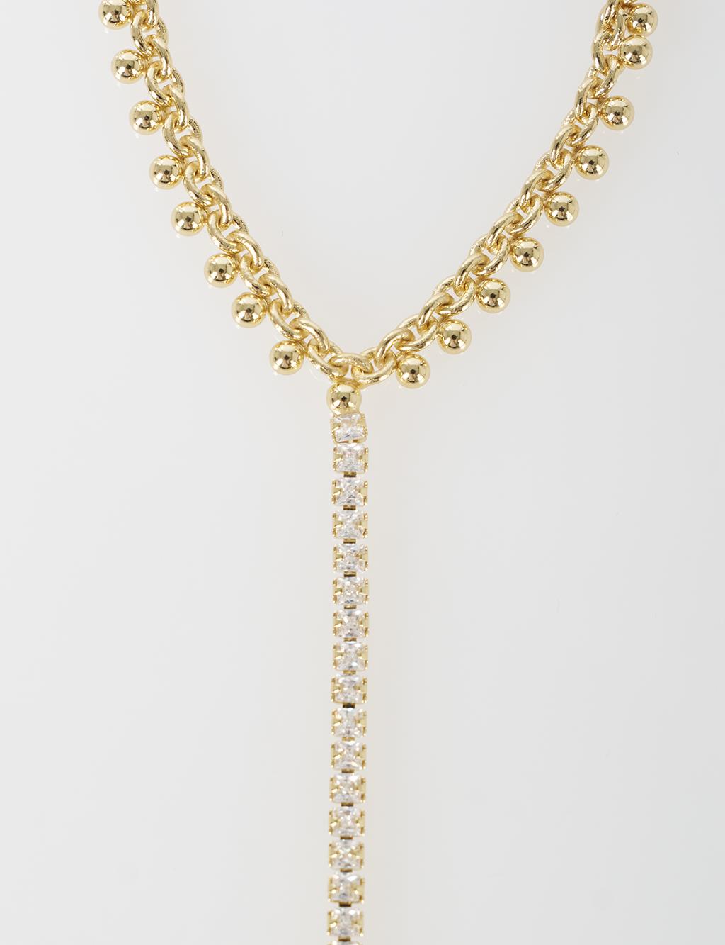 Stone-Detail Hand Chain Gold