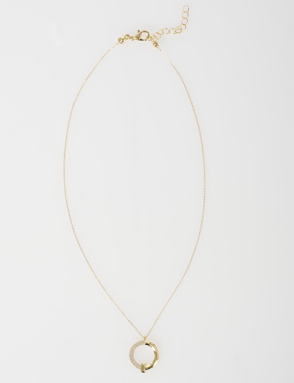 Circle Figure Necklace Gold