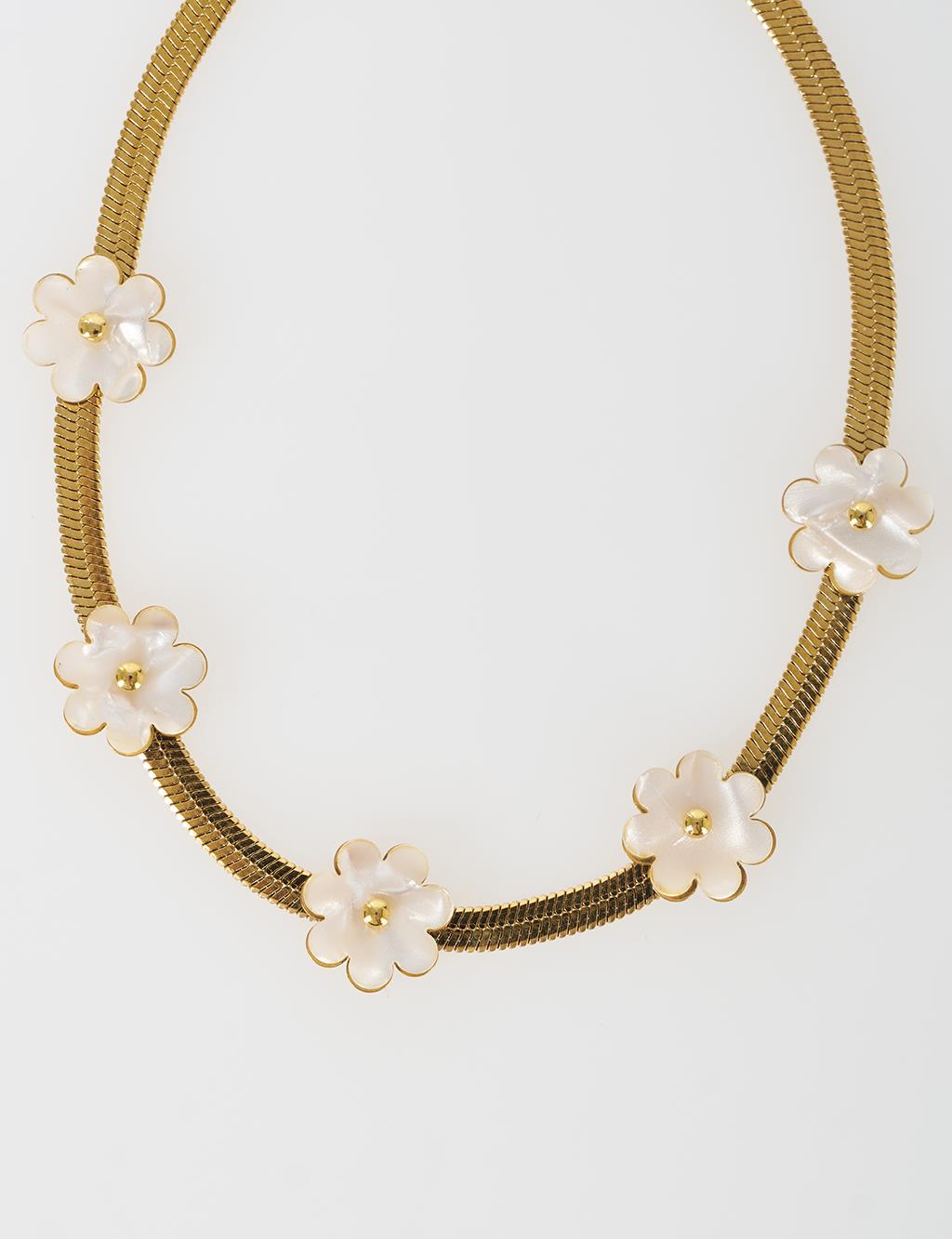 Flower Detail Anklet Gold