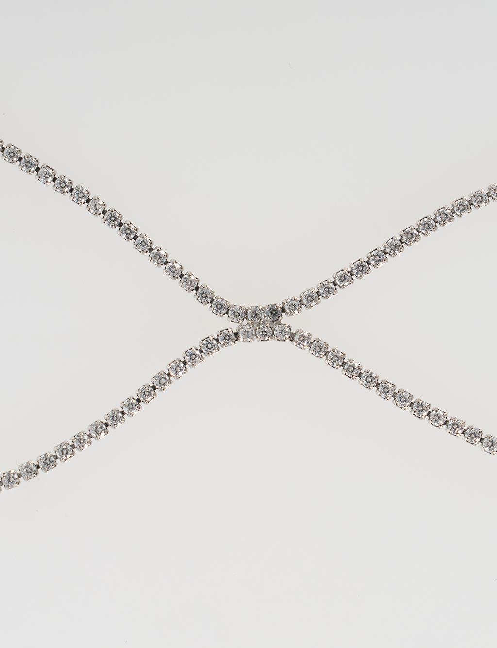 Stone-Detail Hand Chain Silver