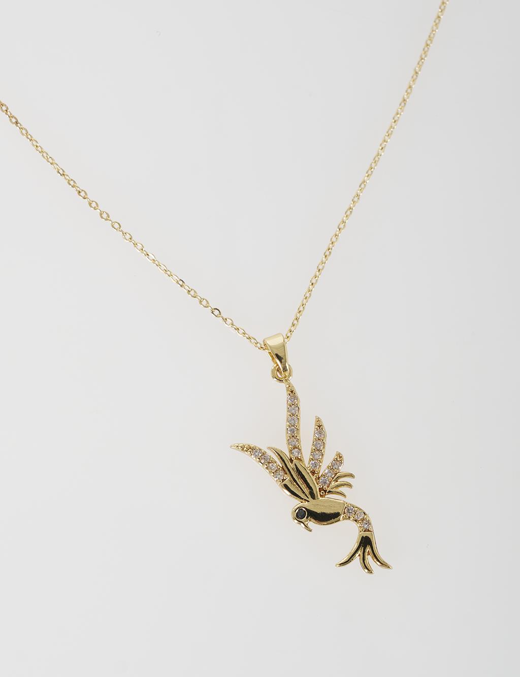 Phoenix Figure Necklace Gold