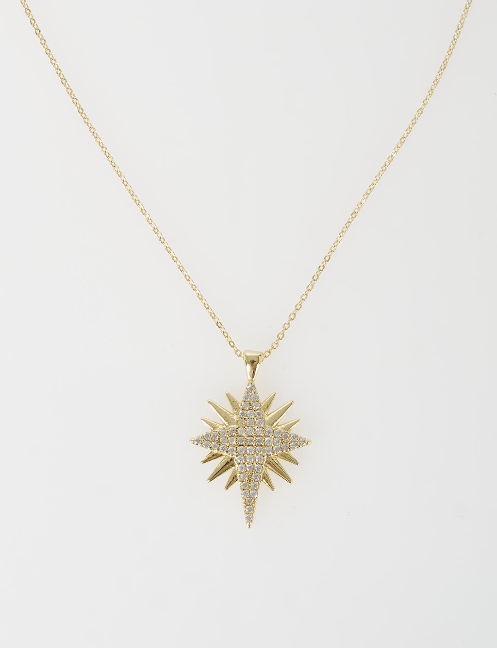 North Star Figure Necklace Gold