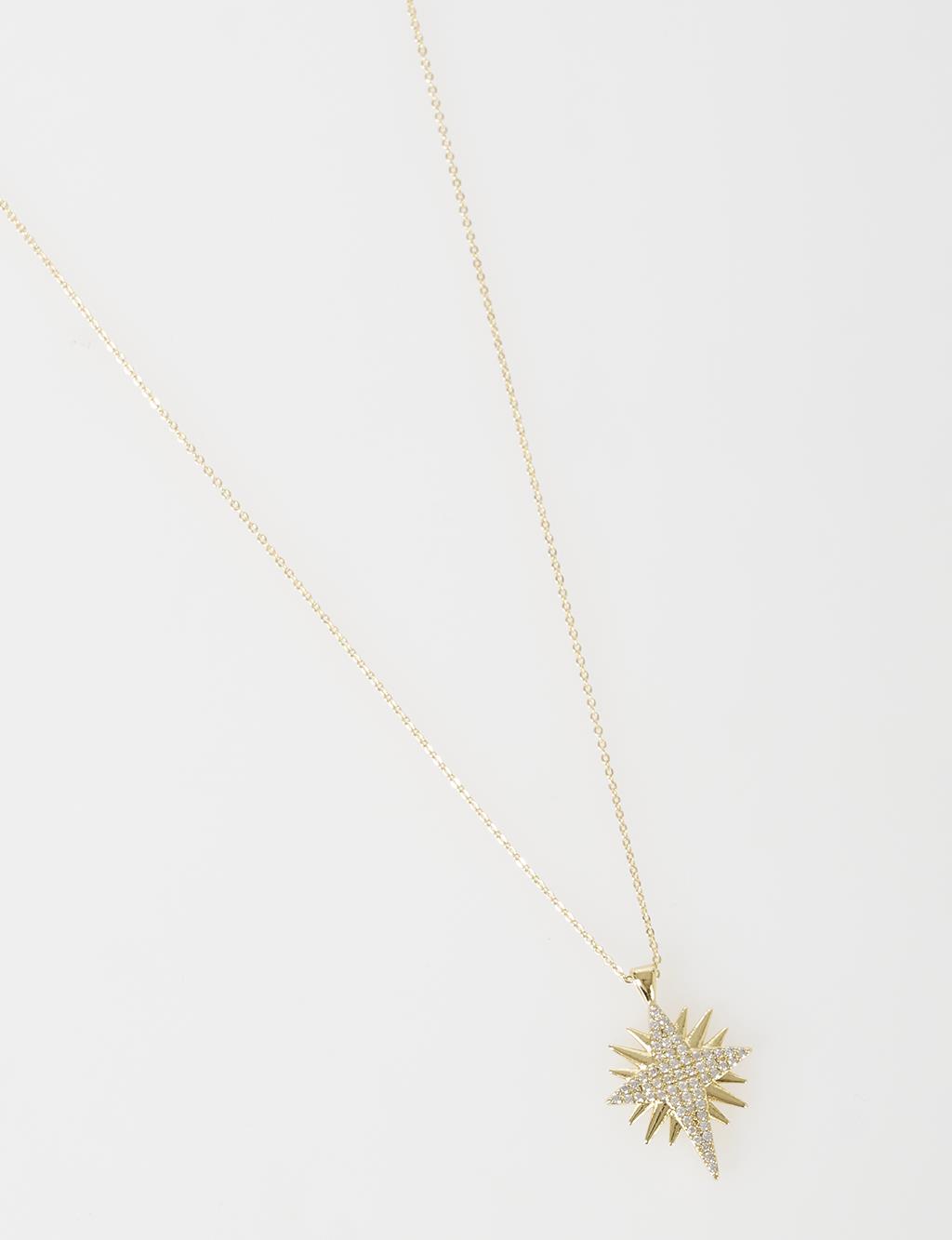 North Star Figure Necklace Gold