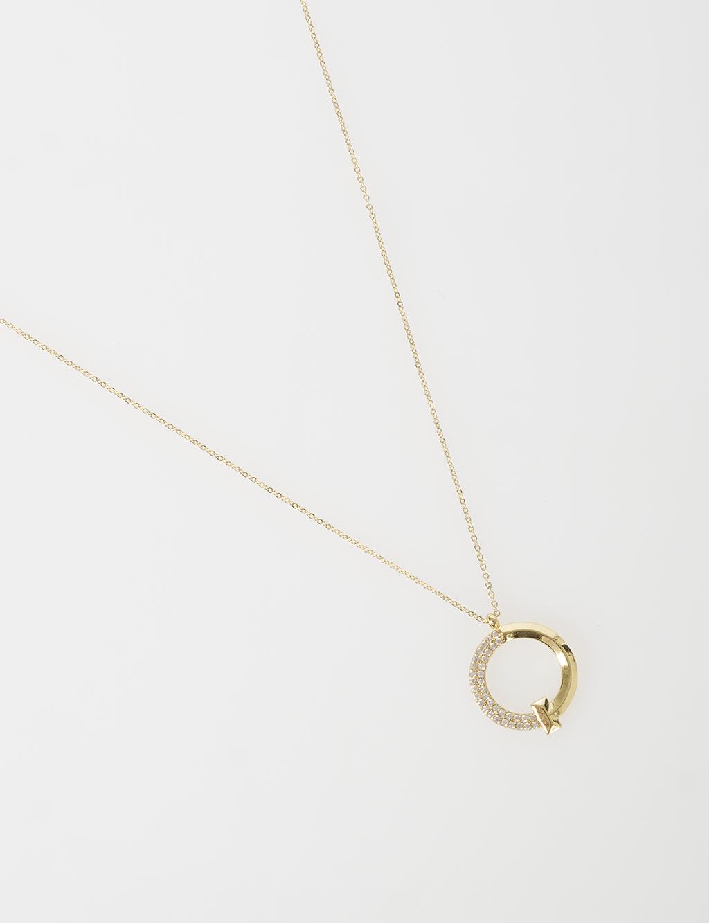 Circle Figure Necklace Gold