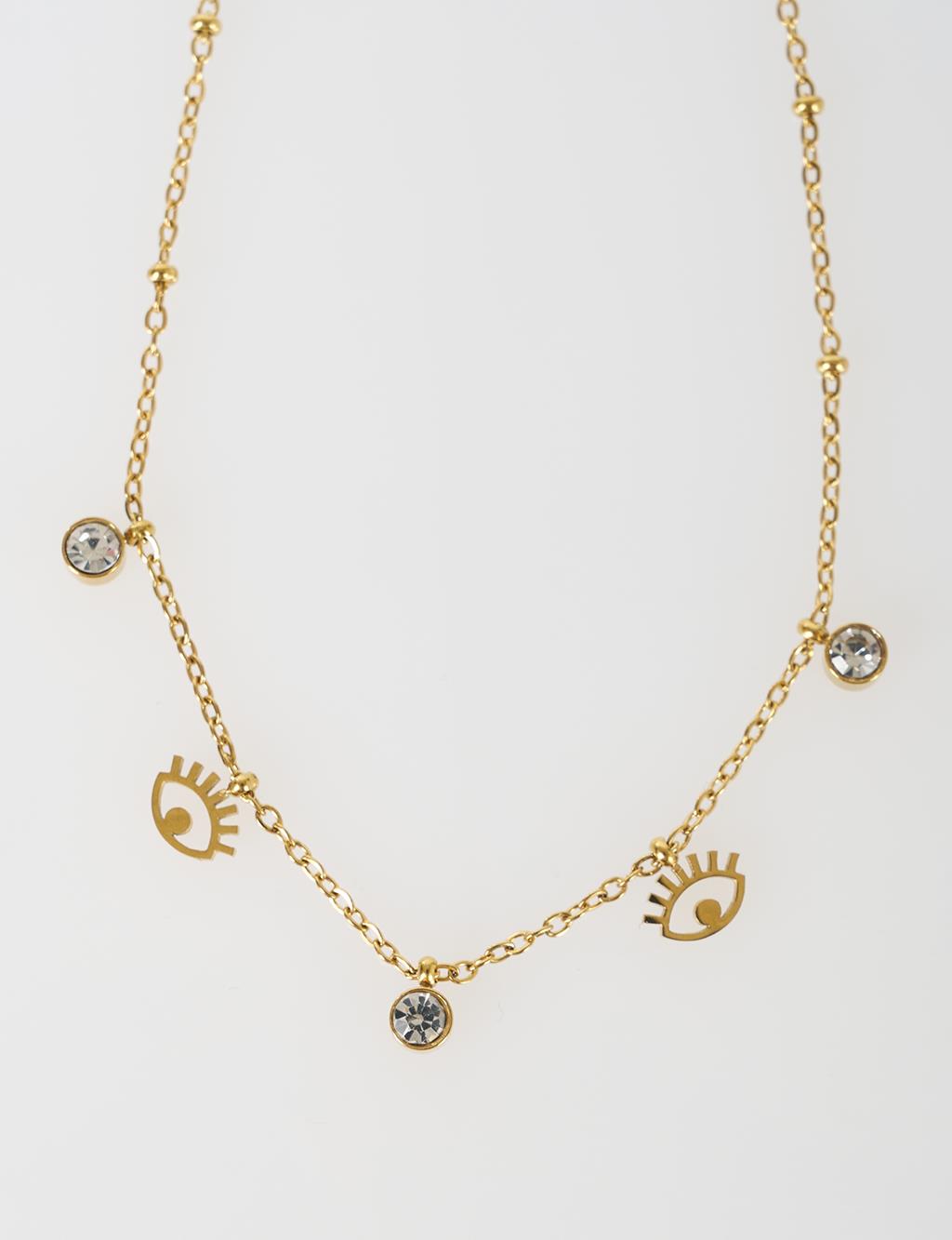Anklet with Dangling Stone Detail Gold