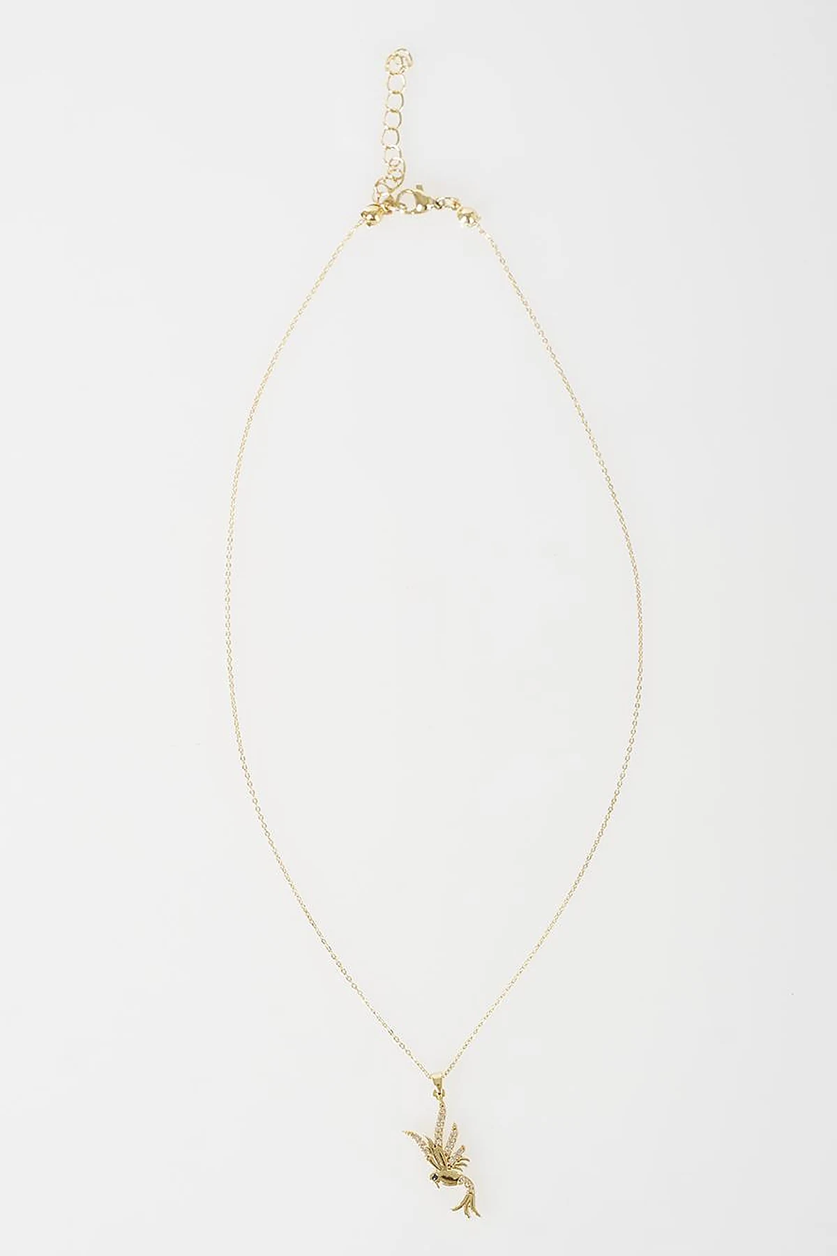 Phoenix Figure Necklace Gold
