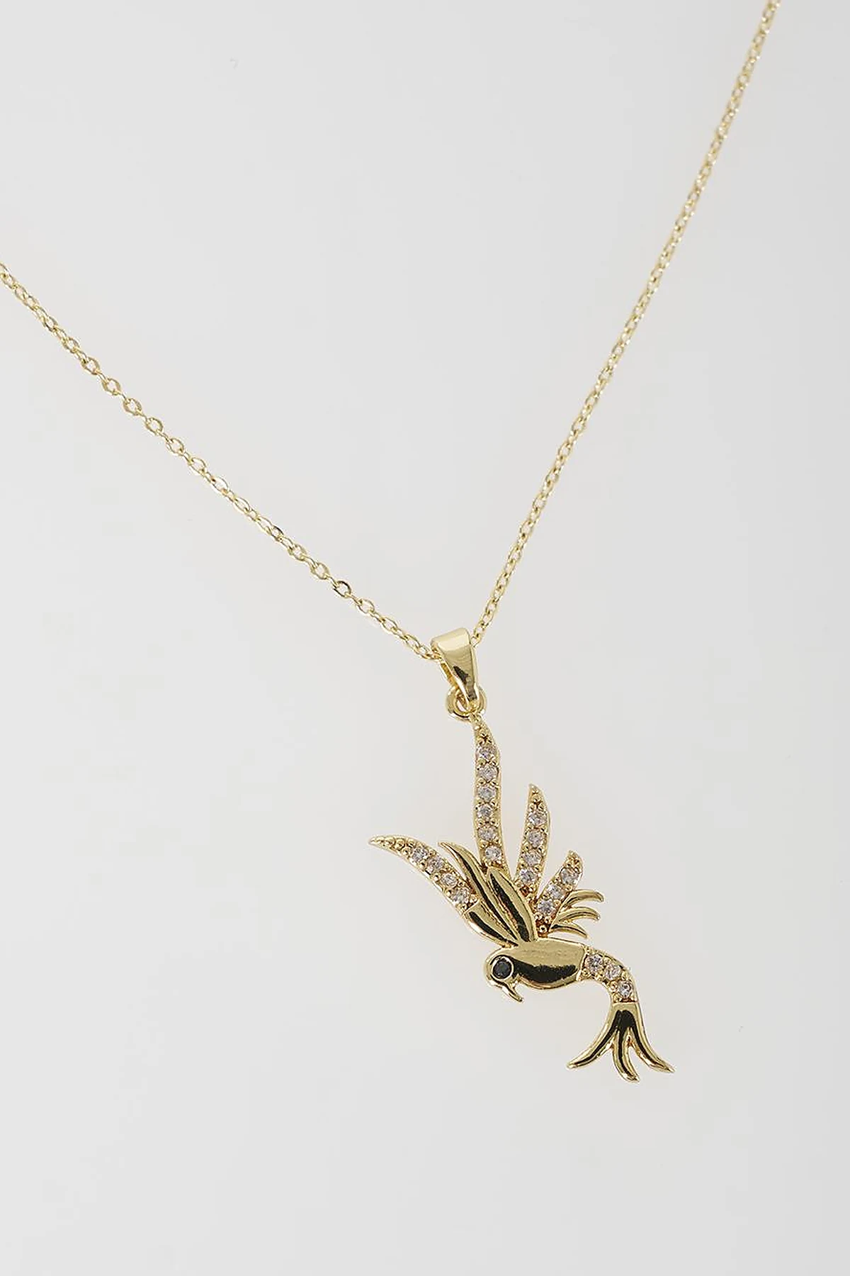 Phoenix Figure Necklace Gold