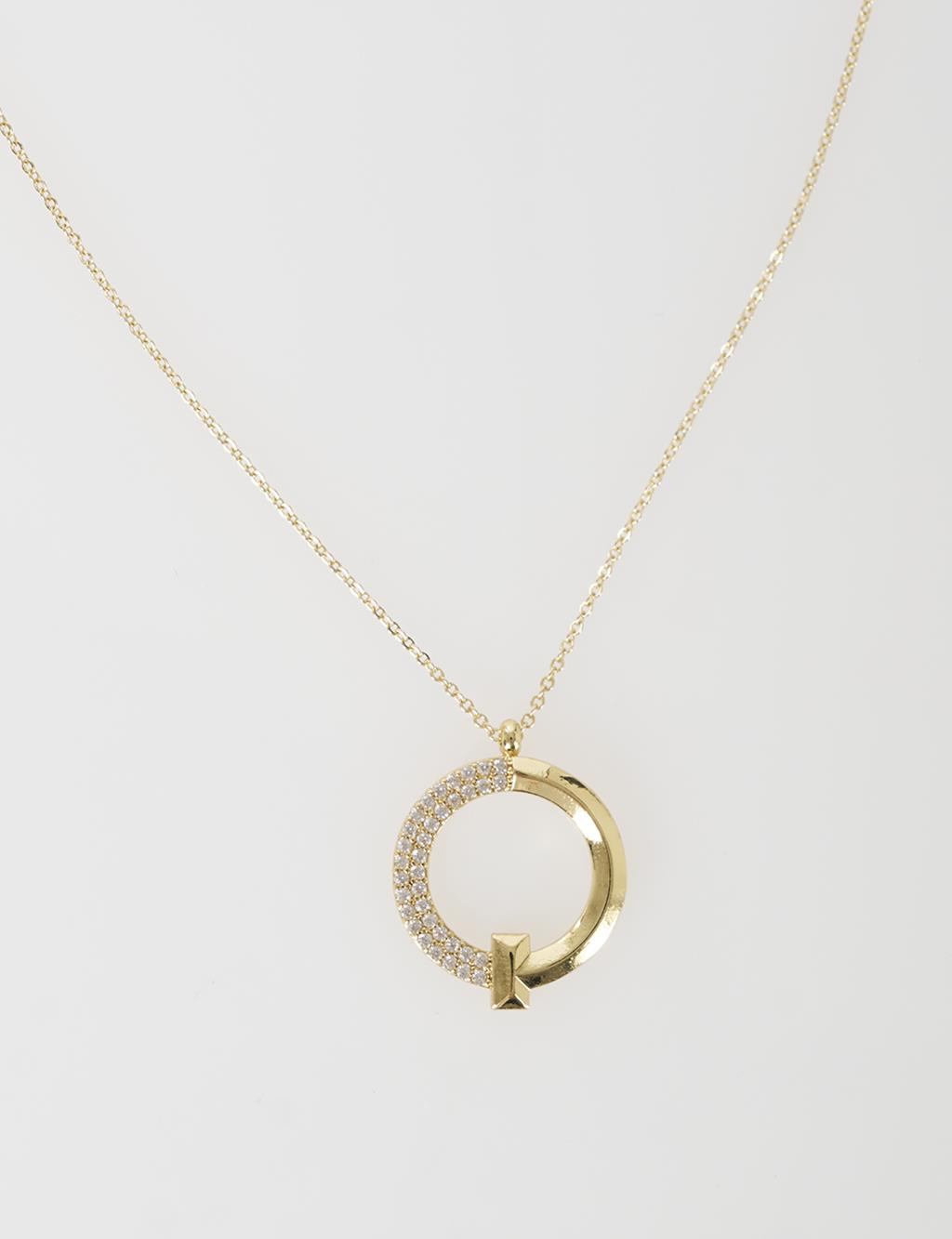 Circle Figure Necklace Gold