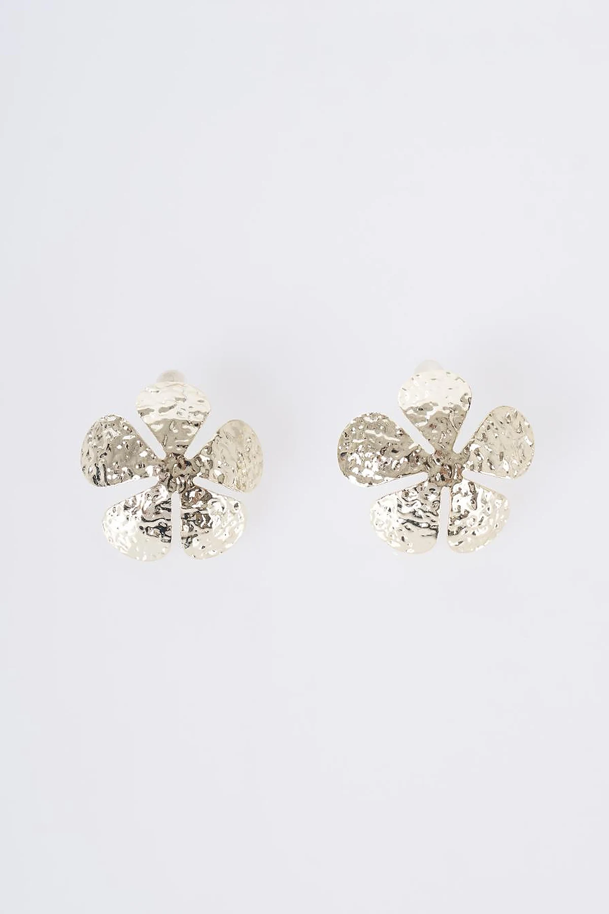 Textured Flower Earrings Gold