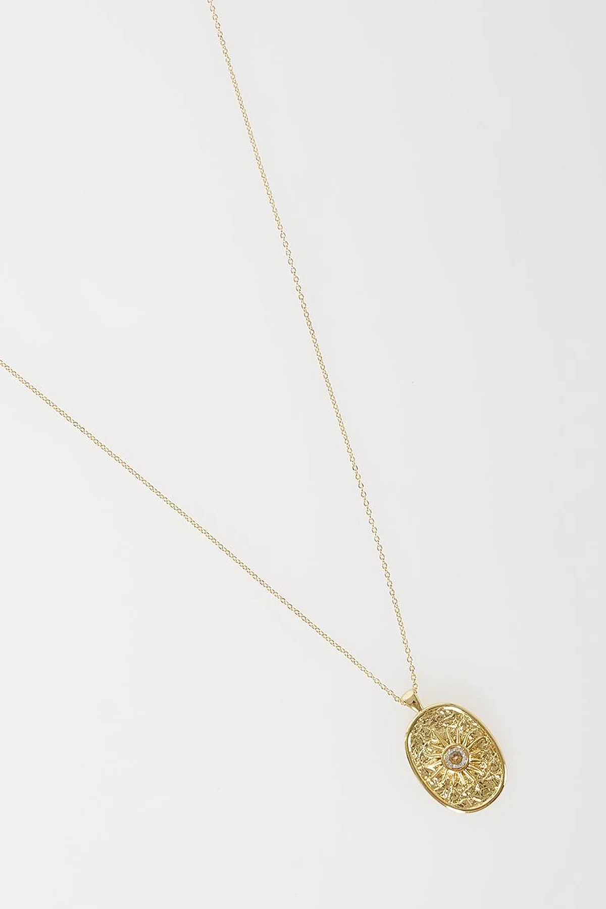 Güneş Figürlü Vintage Kolye Gold