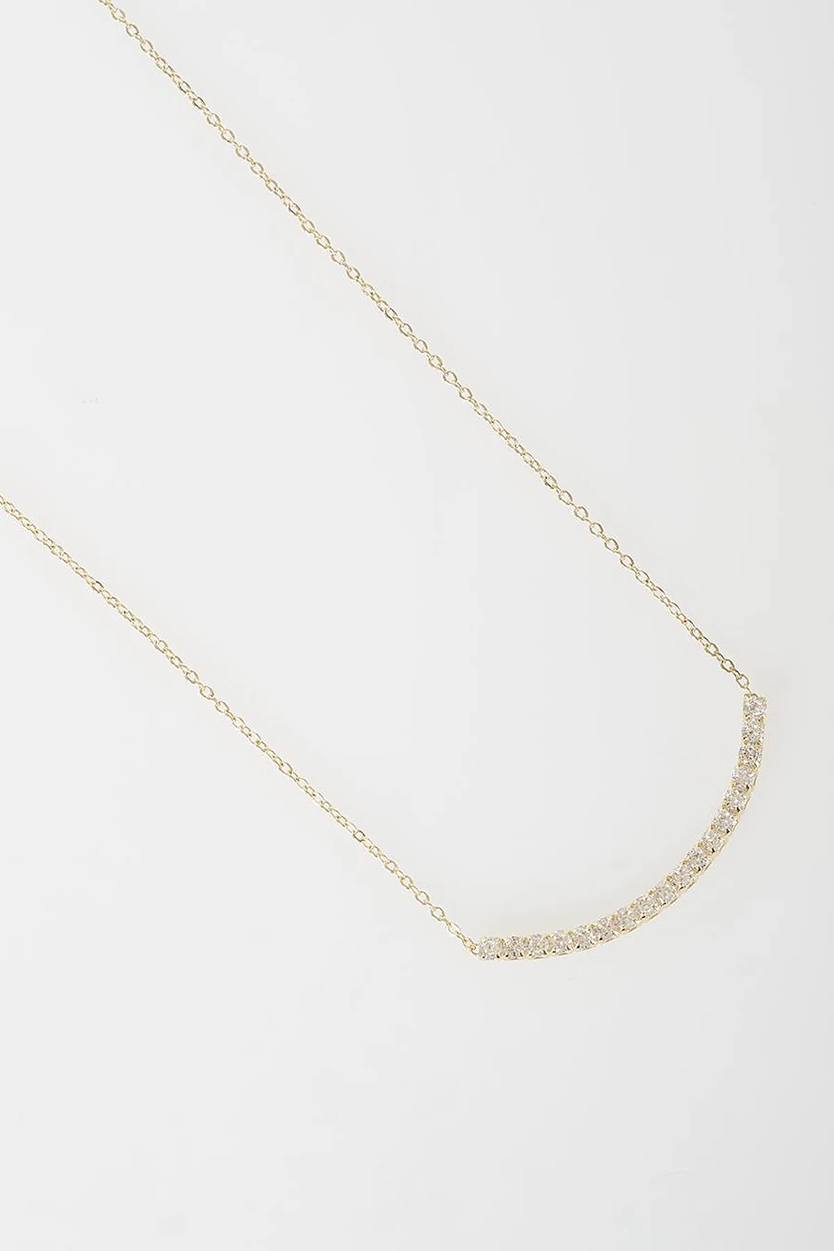 Shiny Stone Necklace Gold