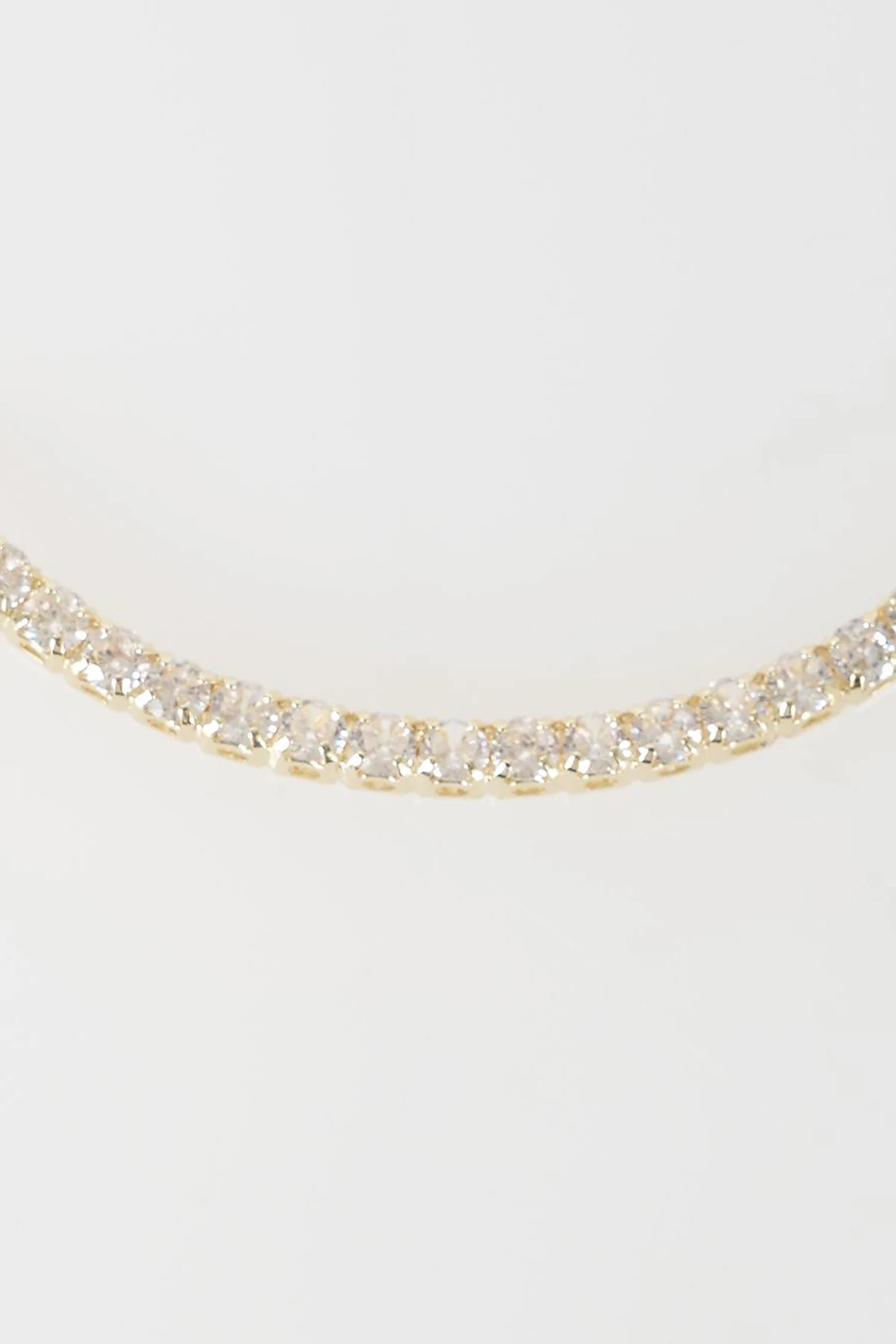 Shiny Stone Necklace Gold