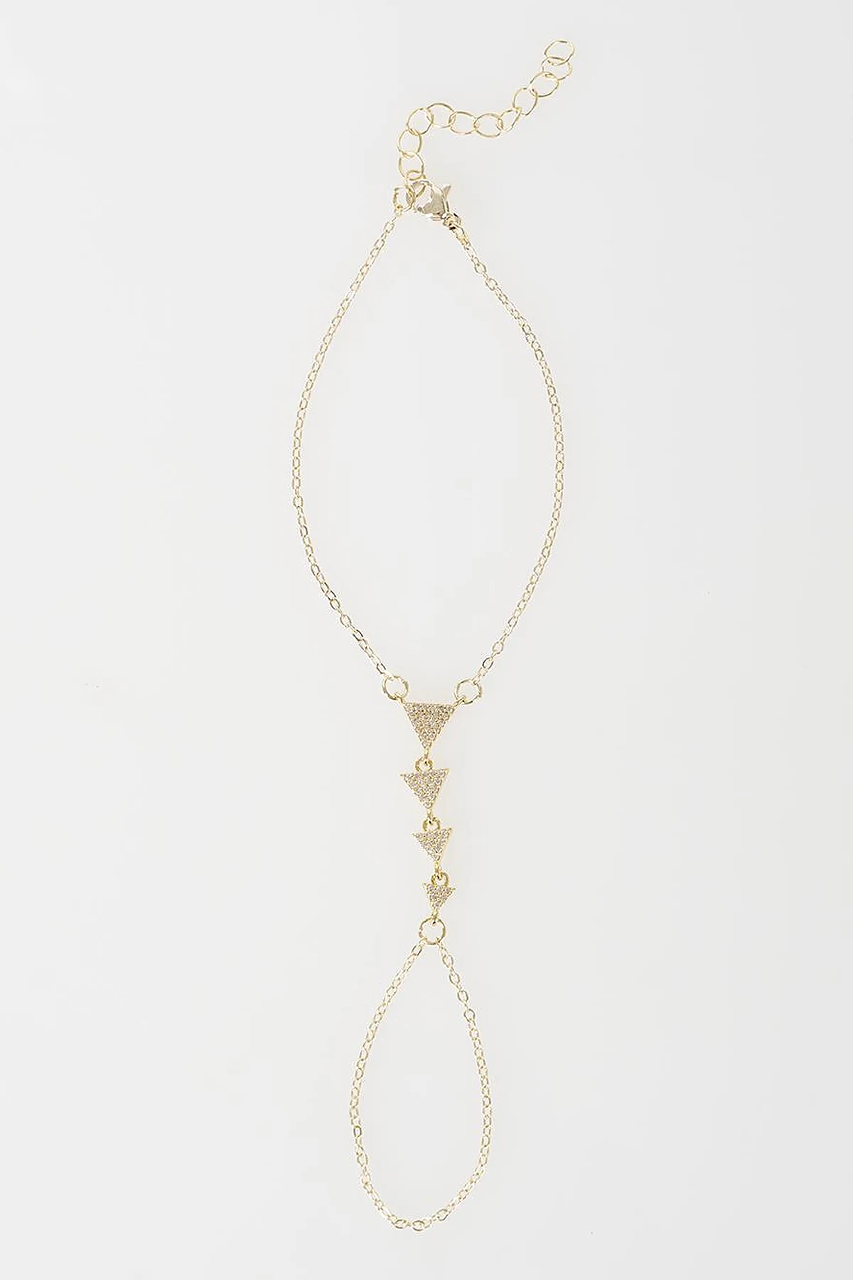 Triangle Stone Hand Chain Gold