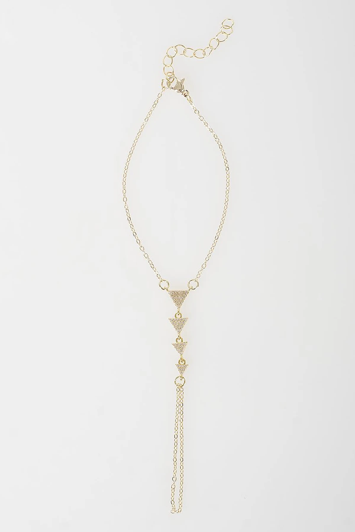 Triangle Stone Hand Chain Gold