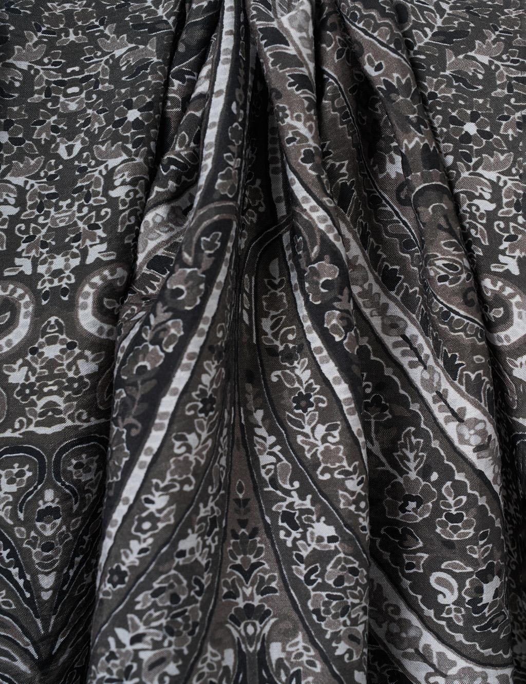 Mixed Pattern Lyocell Shawl Black