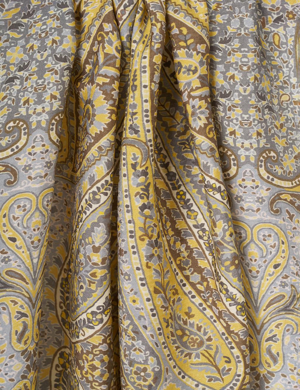 Mixed Pattern Lyocell Shawl Mustard