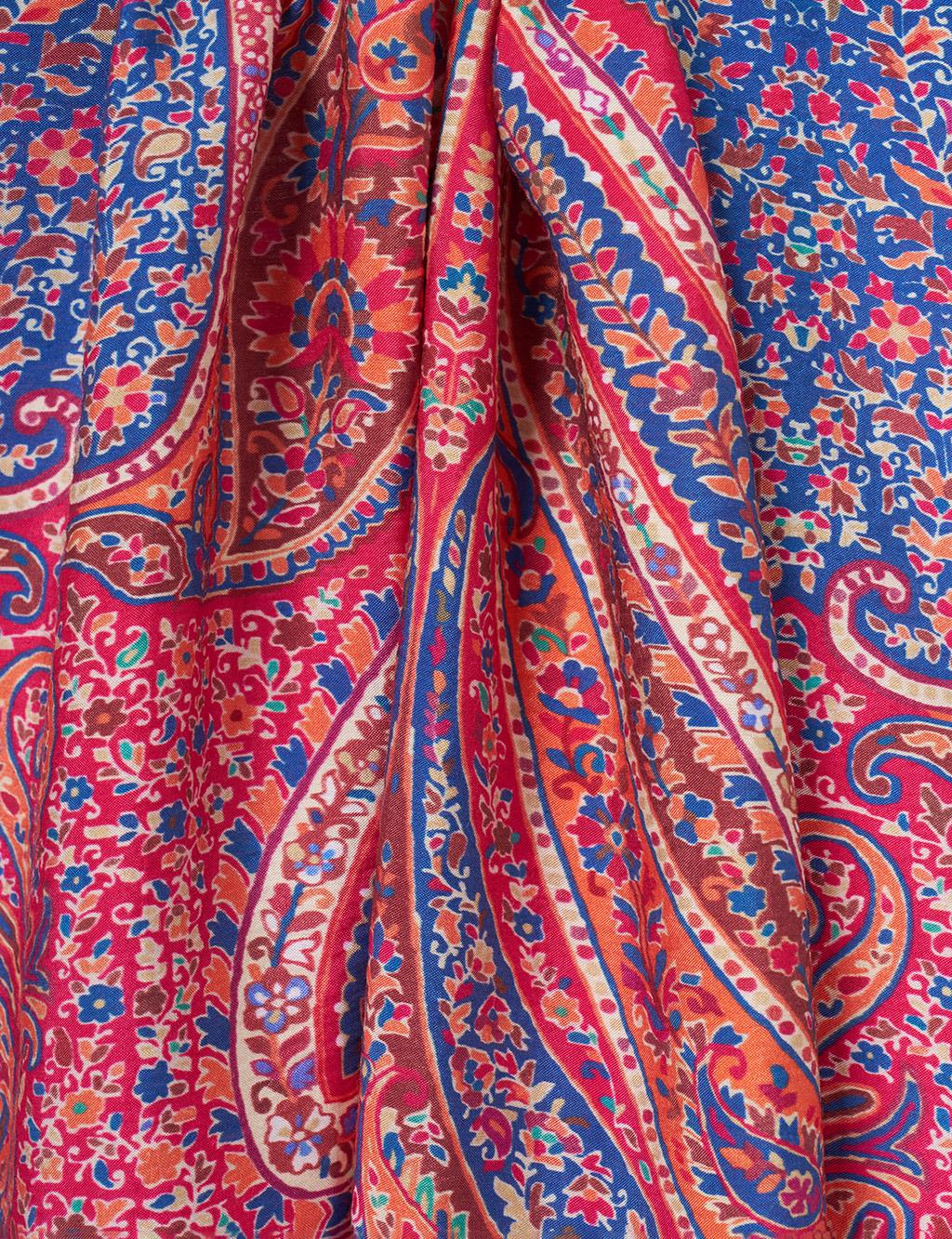 Mixed Pattern Lyocell Shawl Fuchsia