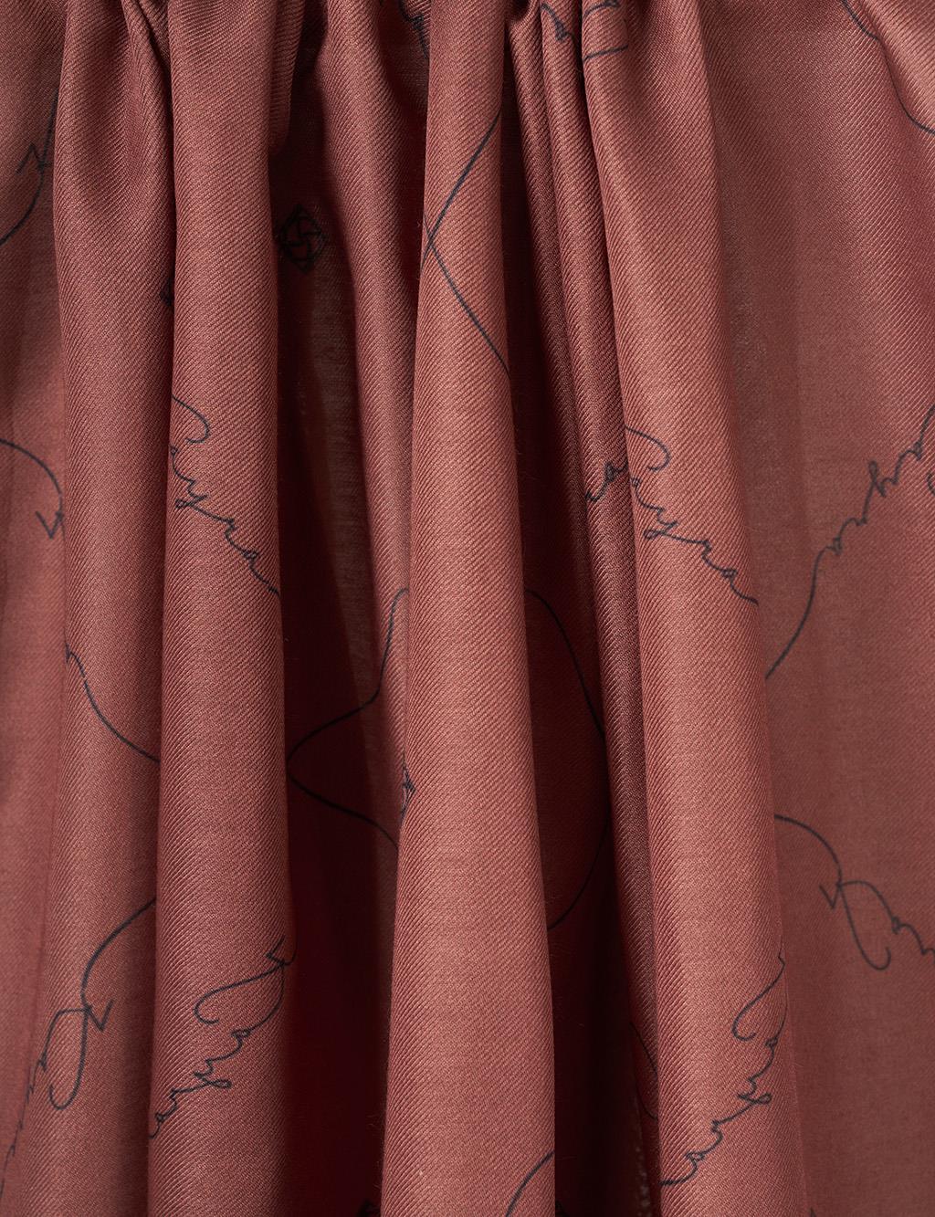 Signature Figurine Monogram Shawl Bitter Brown