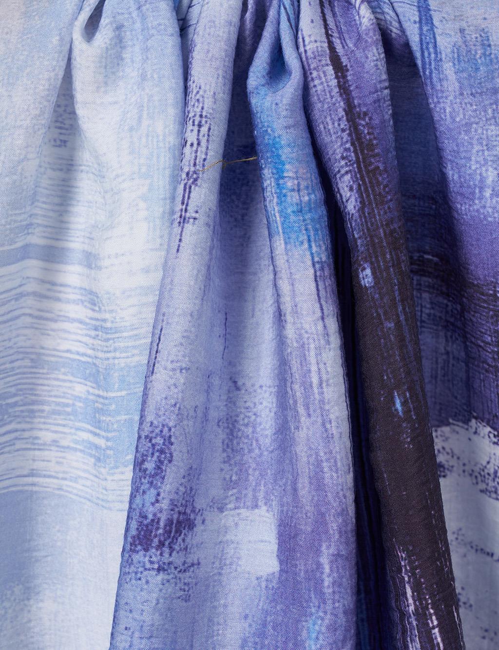 Paint Pattern Lyocell Shawl Blue