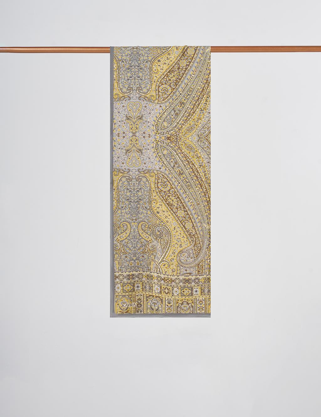 Mixed Pattern Lyocell Shawl Mustard