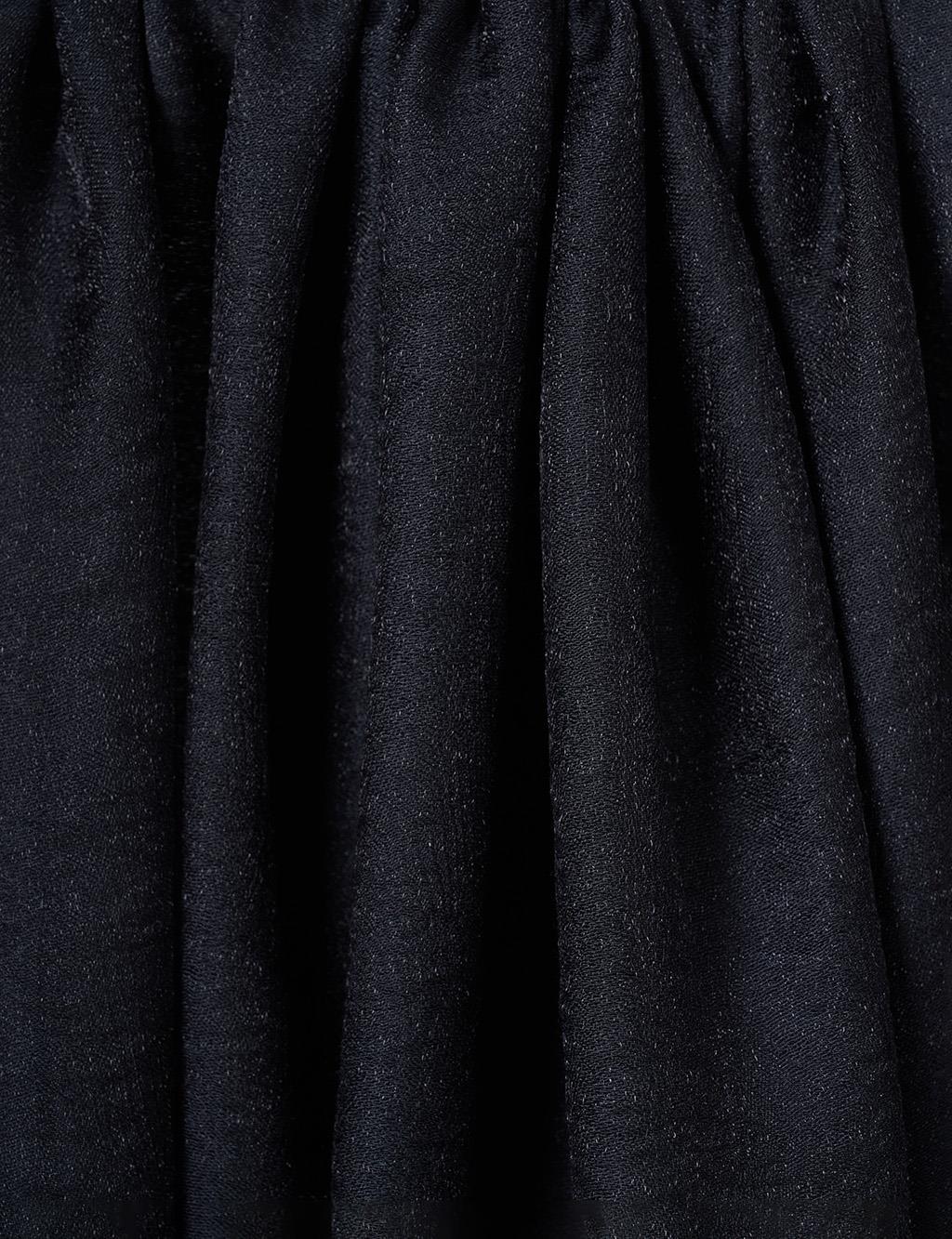 Glossy Striped Viscose Shawl Black