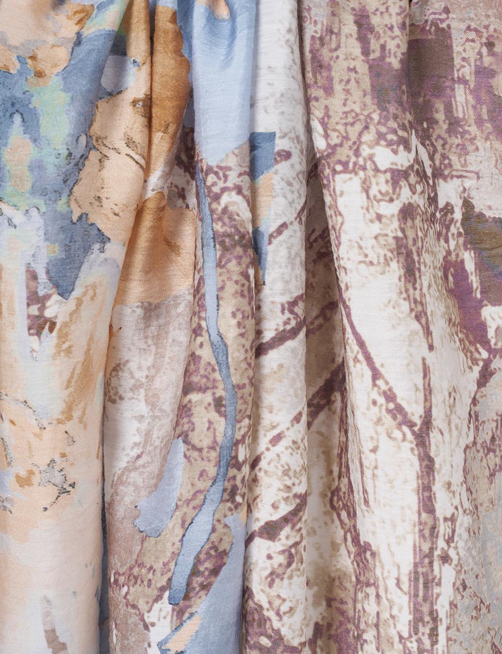 Watercolor Pattern Lyocell Shawl Mink