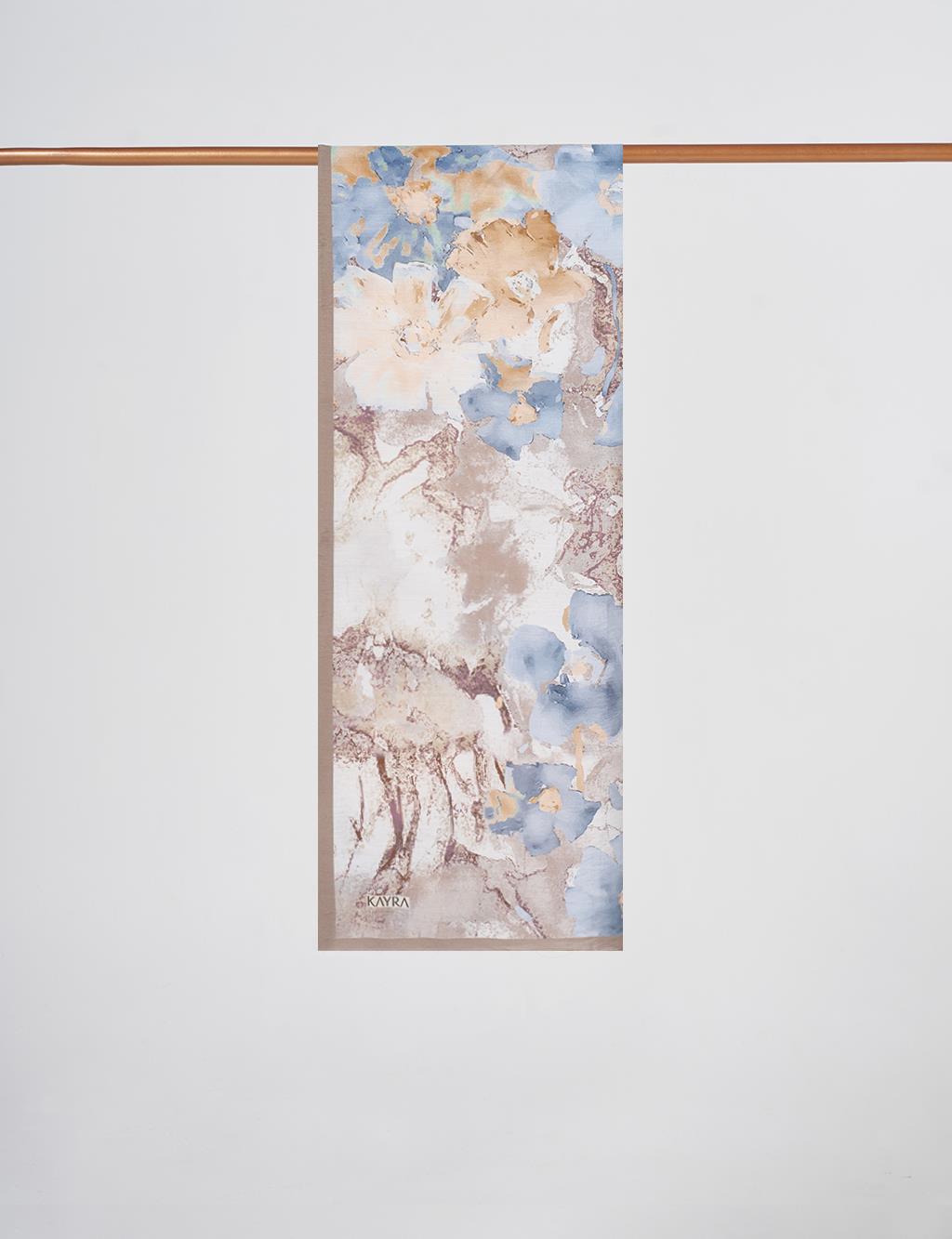 Watercolor Pattern Lyocell Shawl Mink